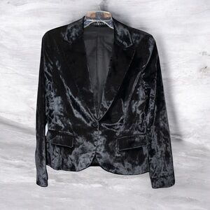 Theory Black Crushed Velvet Blazer NWOT $495 Curvy Jacket M Style 10974102